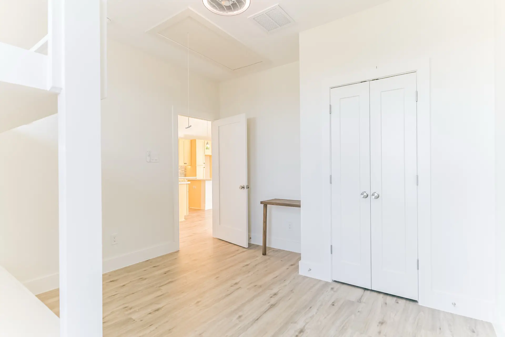 Bunk room with closet